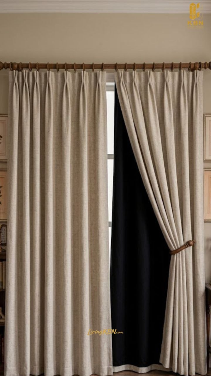 Gorden Linen Natural + Blackout — nuansa hangat dan bersih
