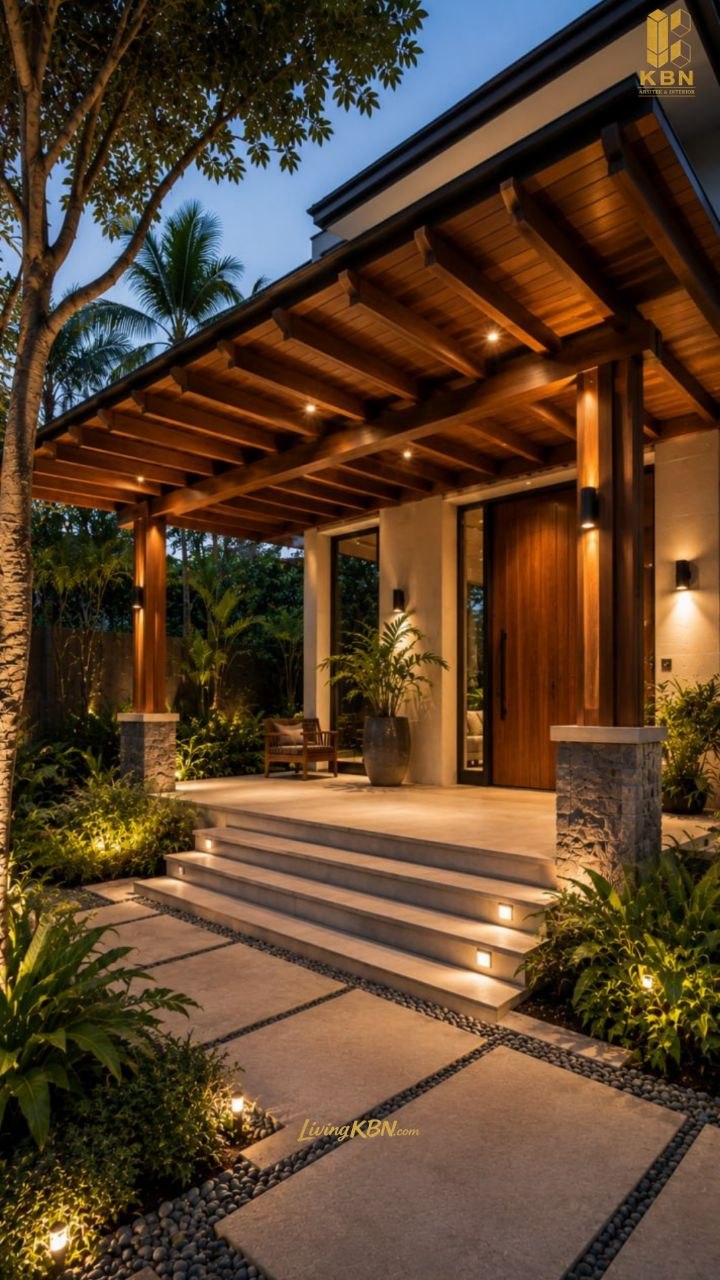Kanopi eksterior rumah karya KBN
