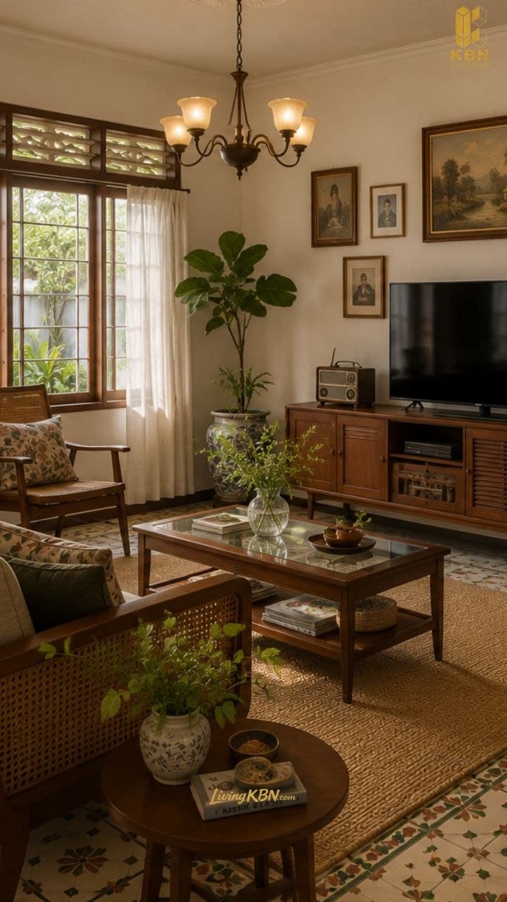 Interior ruang keluarga dengan TV cabinet karya KBN — foto 6
