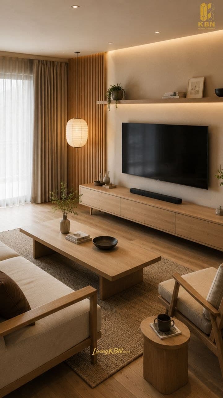 Interior ruang keluarga dengan TV cabinet karya KBN — foto 5