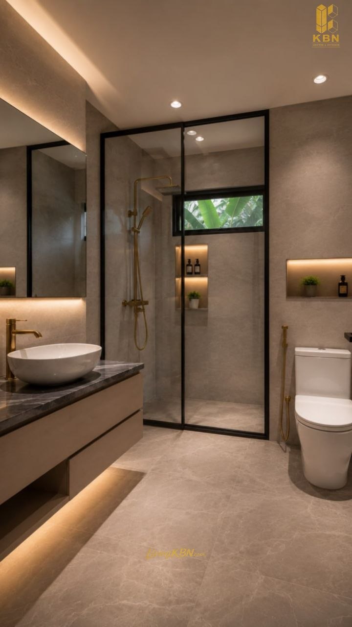 Interior kamar mandi dengan vanity karya KBN — foto 8