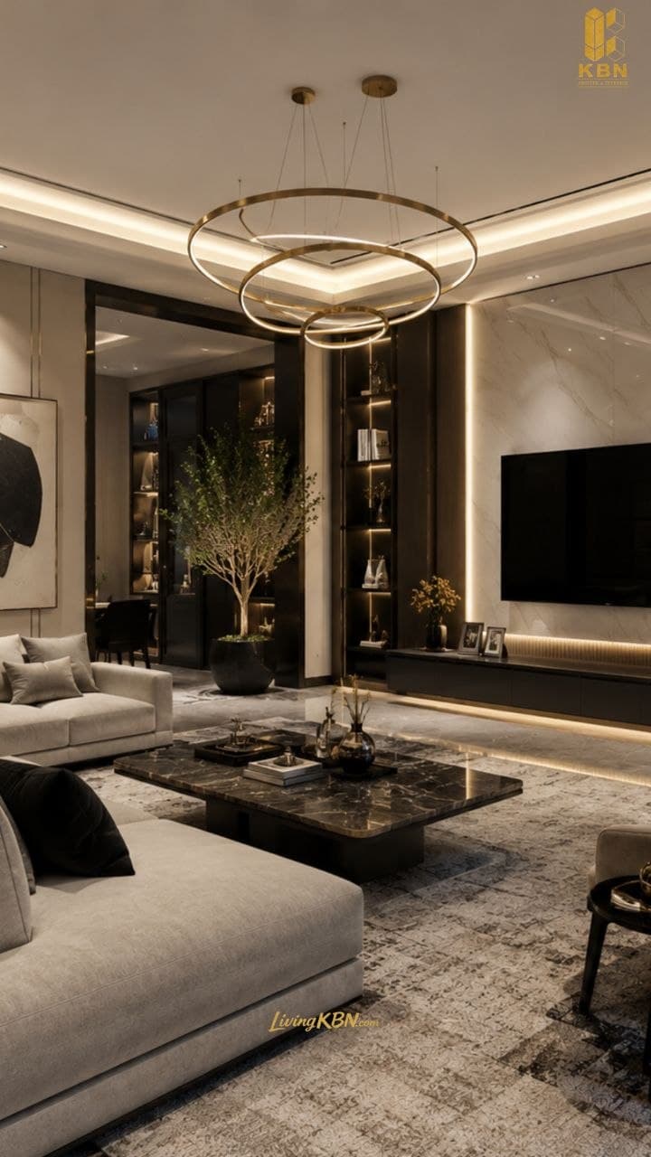 Interior ruang keluarga dengan TV cabinet karya KBN — foto 3