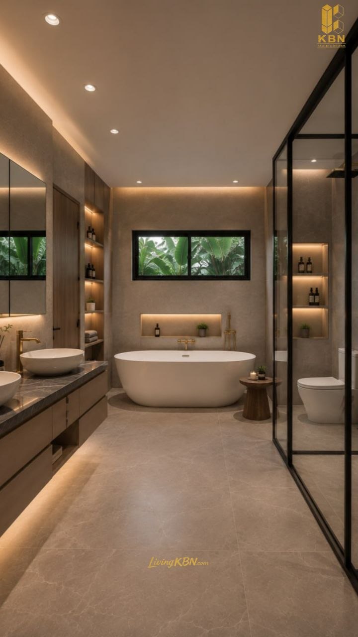 Interior kamar mandi dengan vanity karya KBN — foto 7
