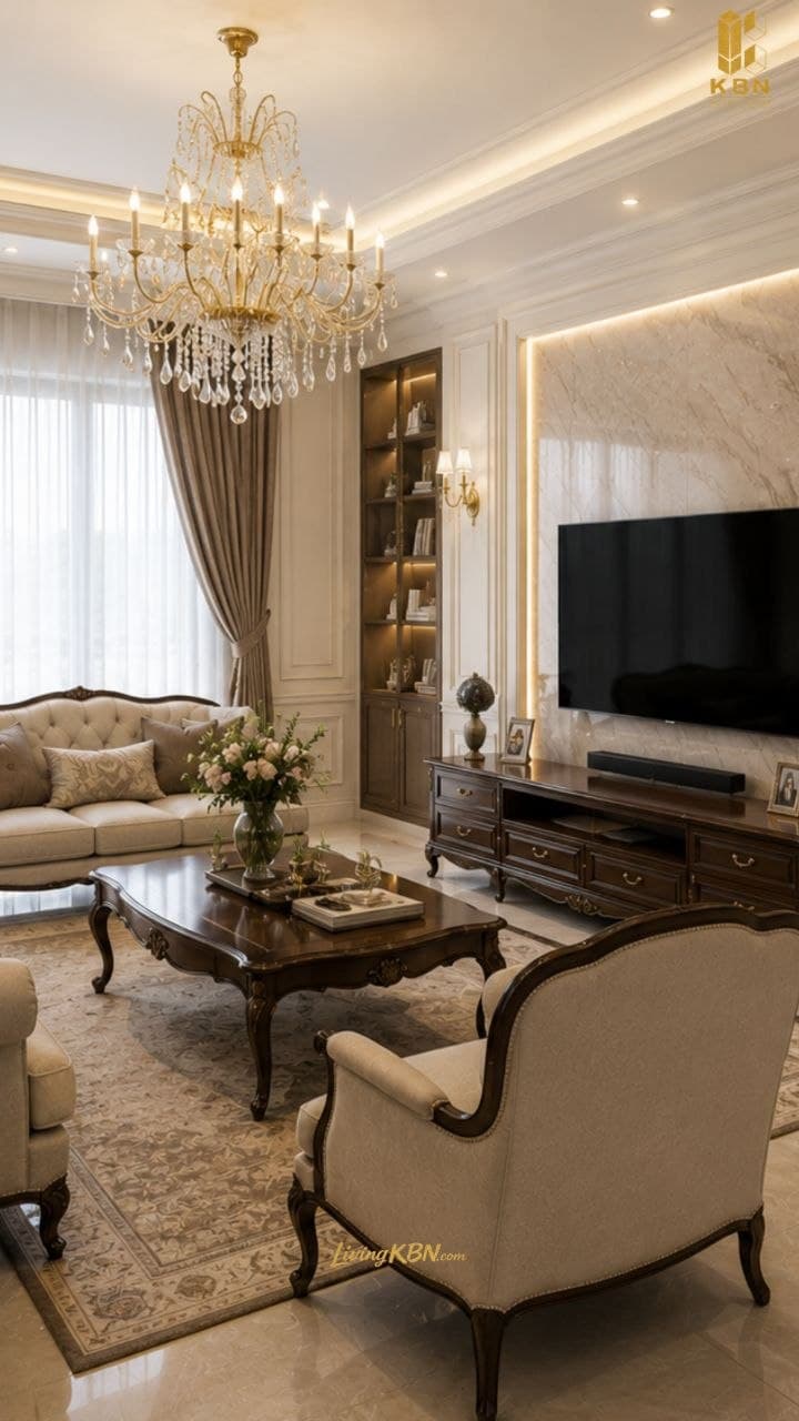 Interior ruang keluarga dengan TV cabinet karya KBN — foto 4