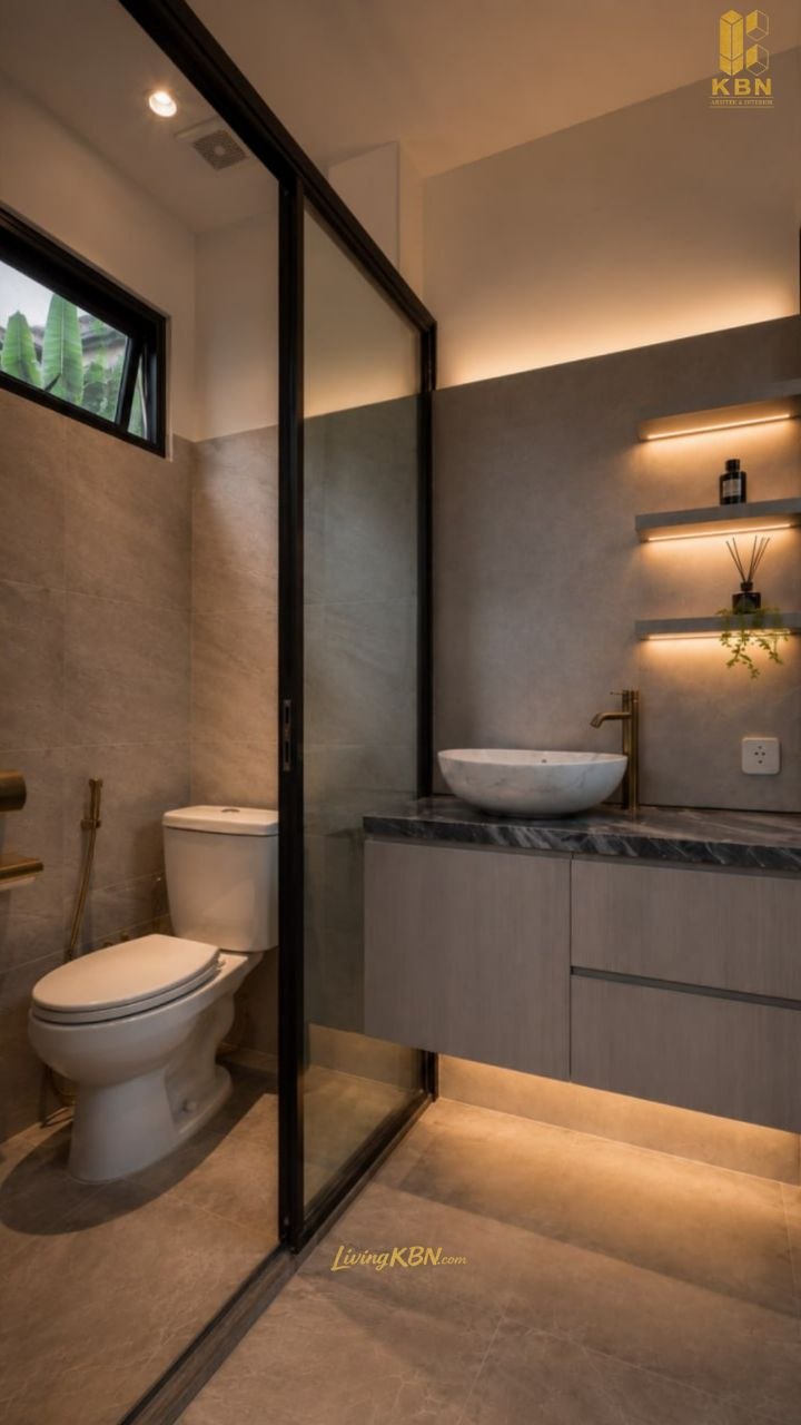 Interior kamar mandi dengan vanity karya KBN — foto 10