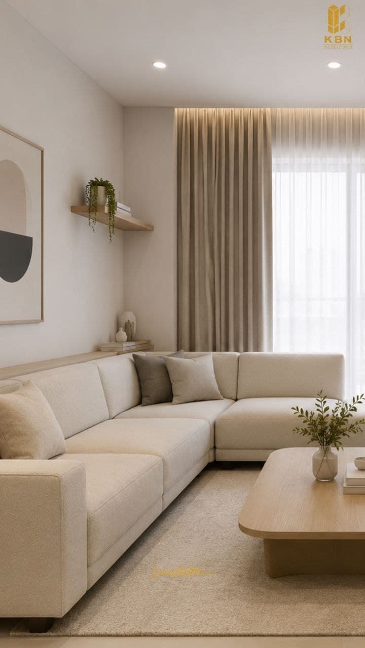 Interior ruang keluarga dengan TV cabinet karya KBN